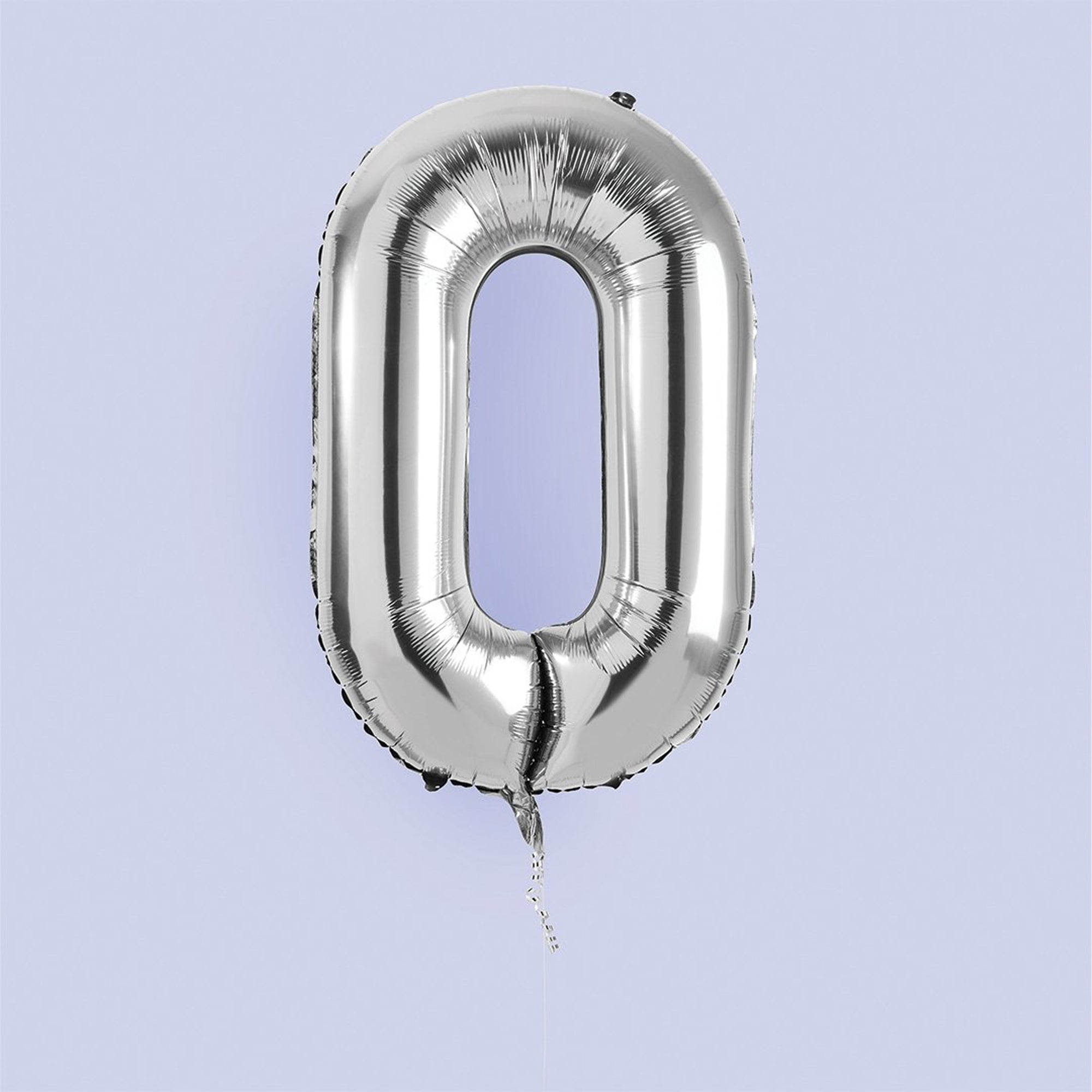 Balloons-HBNB120 - Silver Number 0 Foil 34" Balloon-Hootyballoo