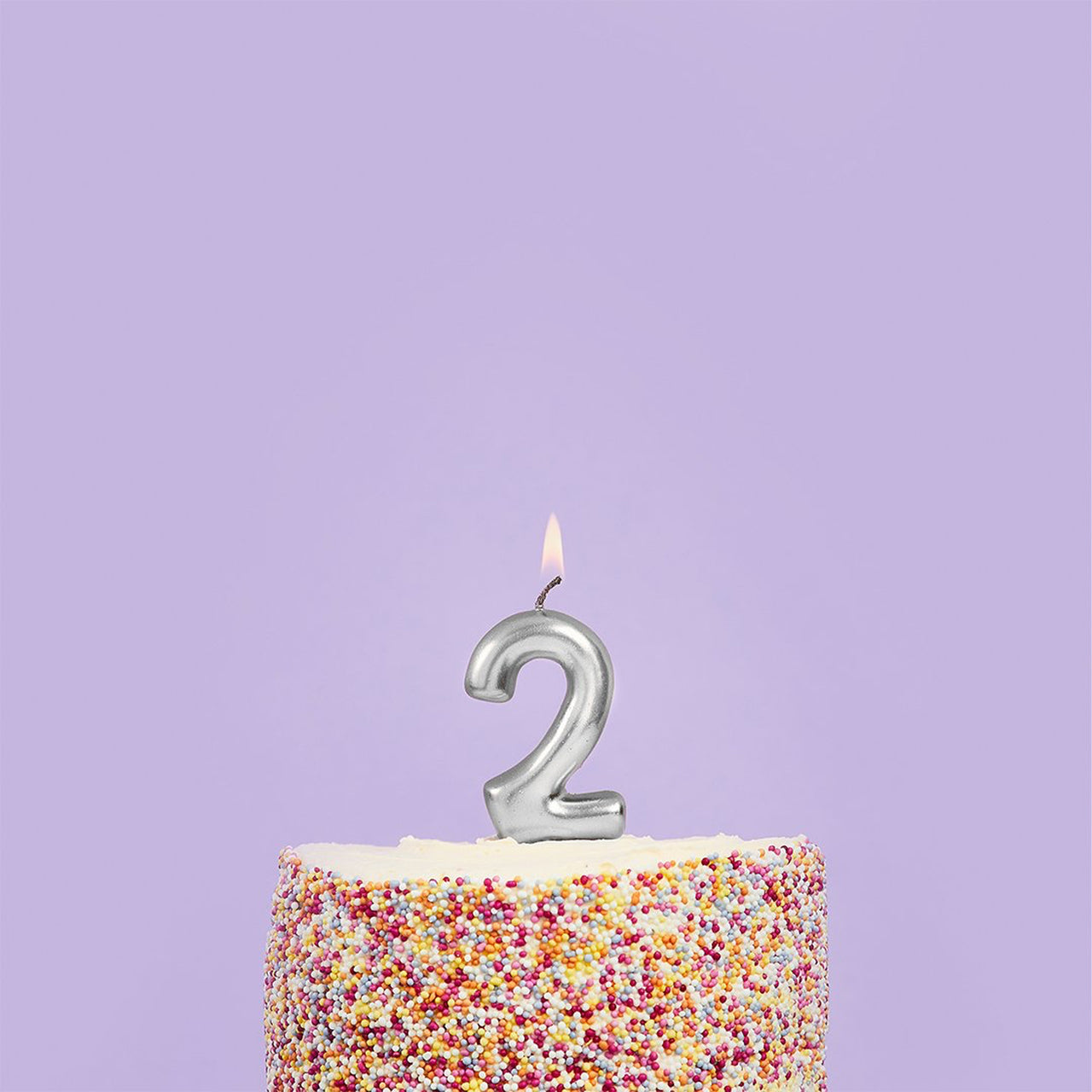 Party Candle-HBMM193 - Silver Number 2 Candle-Hootyballoo