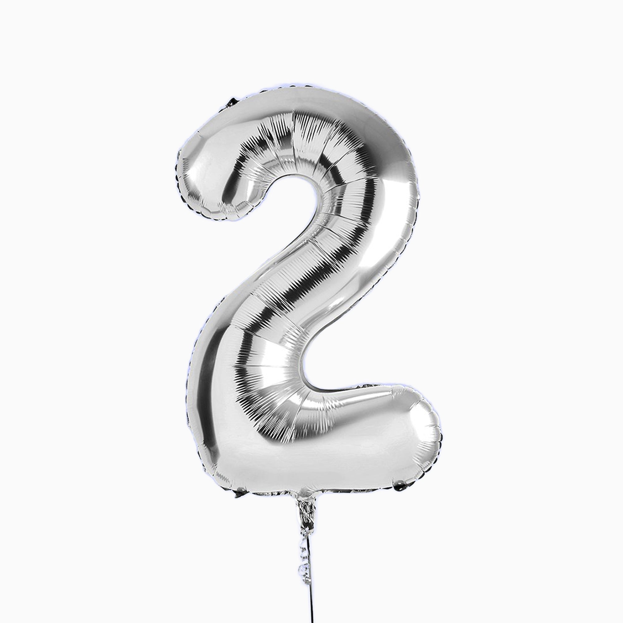 Balloons-HBNB122 - Silver Number 2 Foil 34" Balloon-Hootyballoo