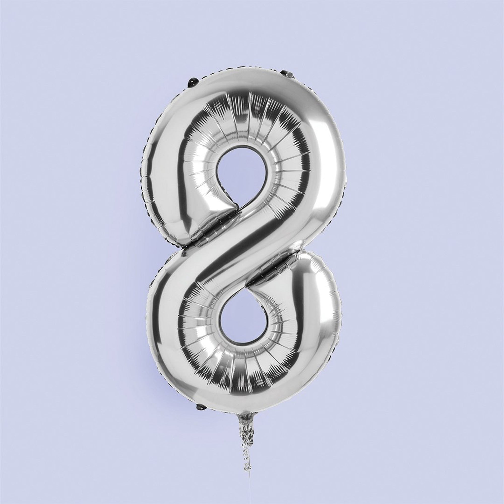Balloons-HBNB128 - Silver Number 8 Foil 34" Balloon-Hootyballoo
