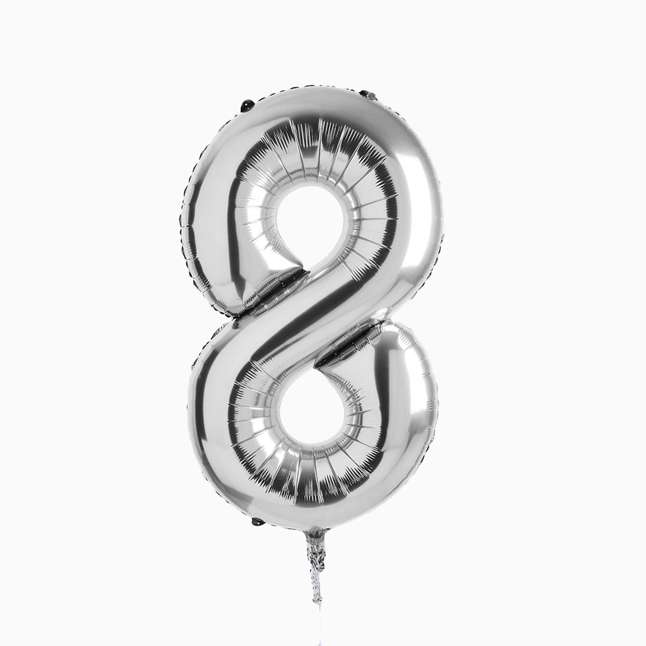 Balloons-HBNB128 - Silver Number 8 Foil 34" Balloon-Hootyballoo