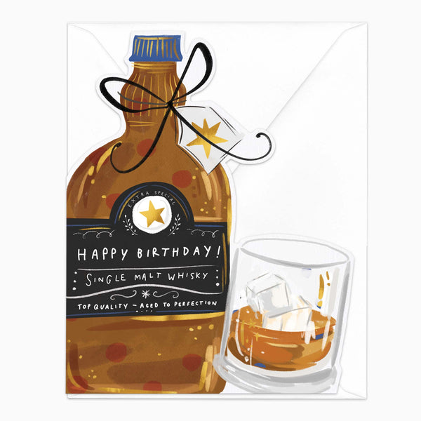 Greeting Card-H229 - Single Malt Whisky Birthday Card-Whistlefish