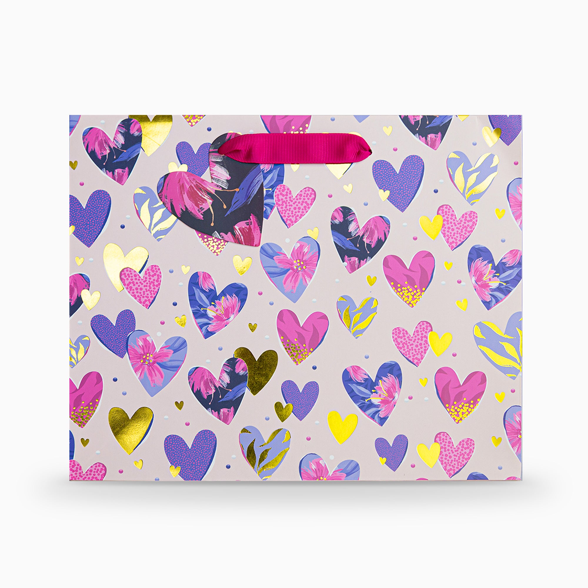 Gift Bag-WGB03MB - Small Hearts Medium Gift Bag-Whistlefish