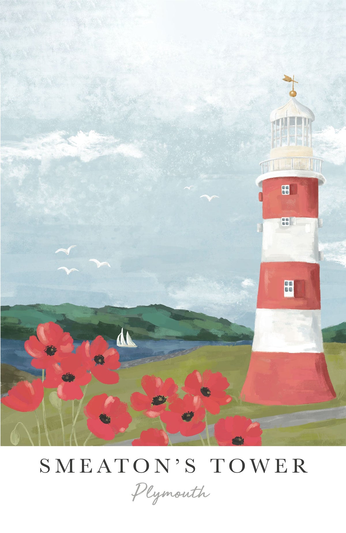 WF979P Smeatons Tower Large Art Print