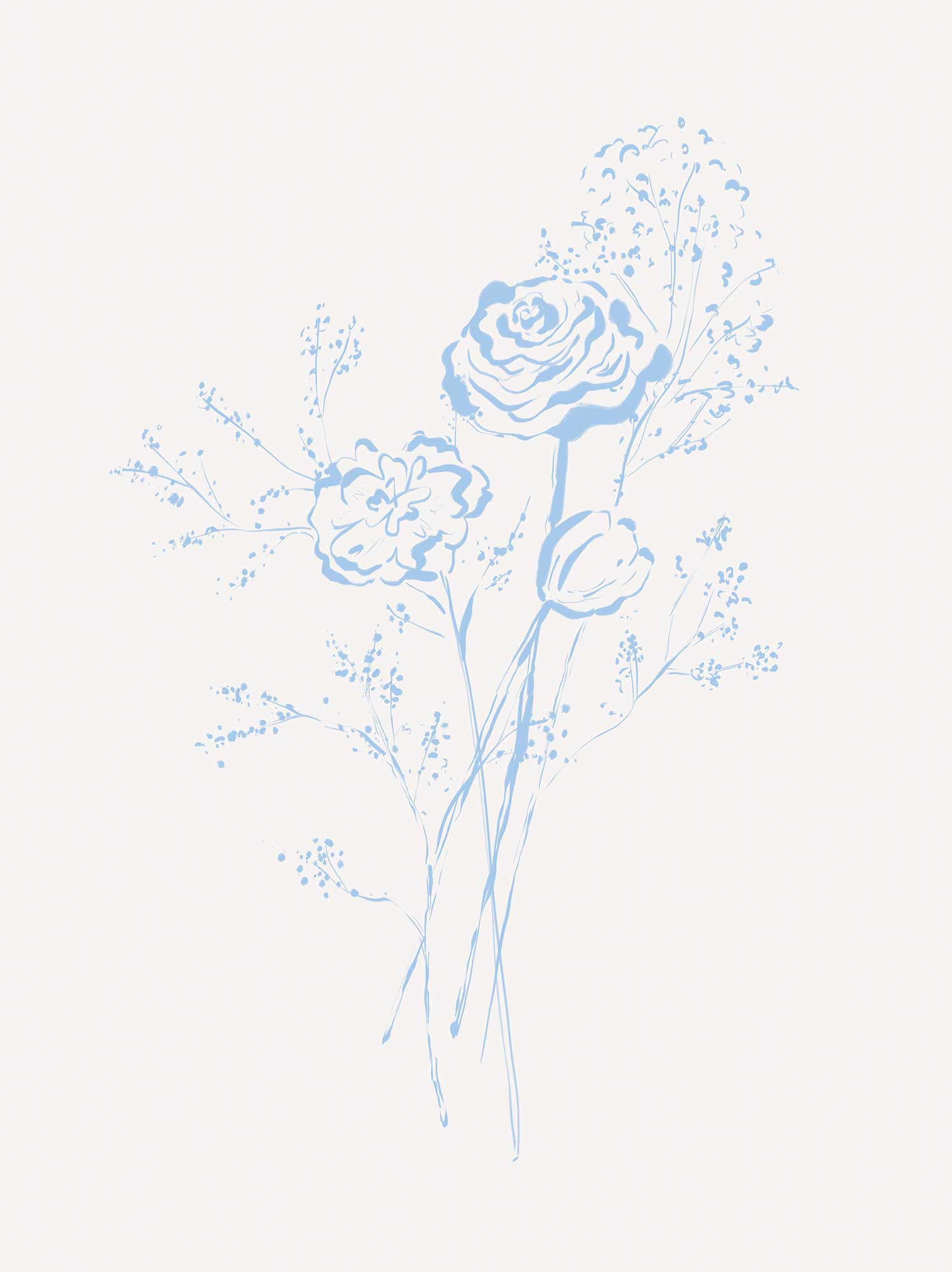 Framed Print-WF1206F - Soft Blue Blossom Framed Print-Whistlefish