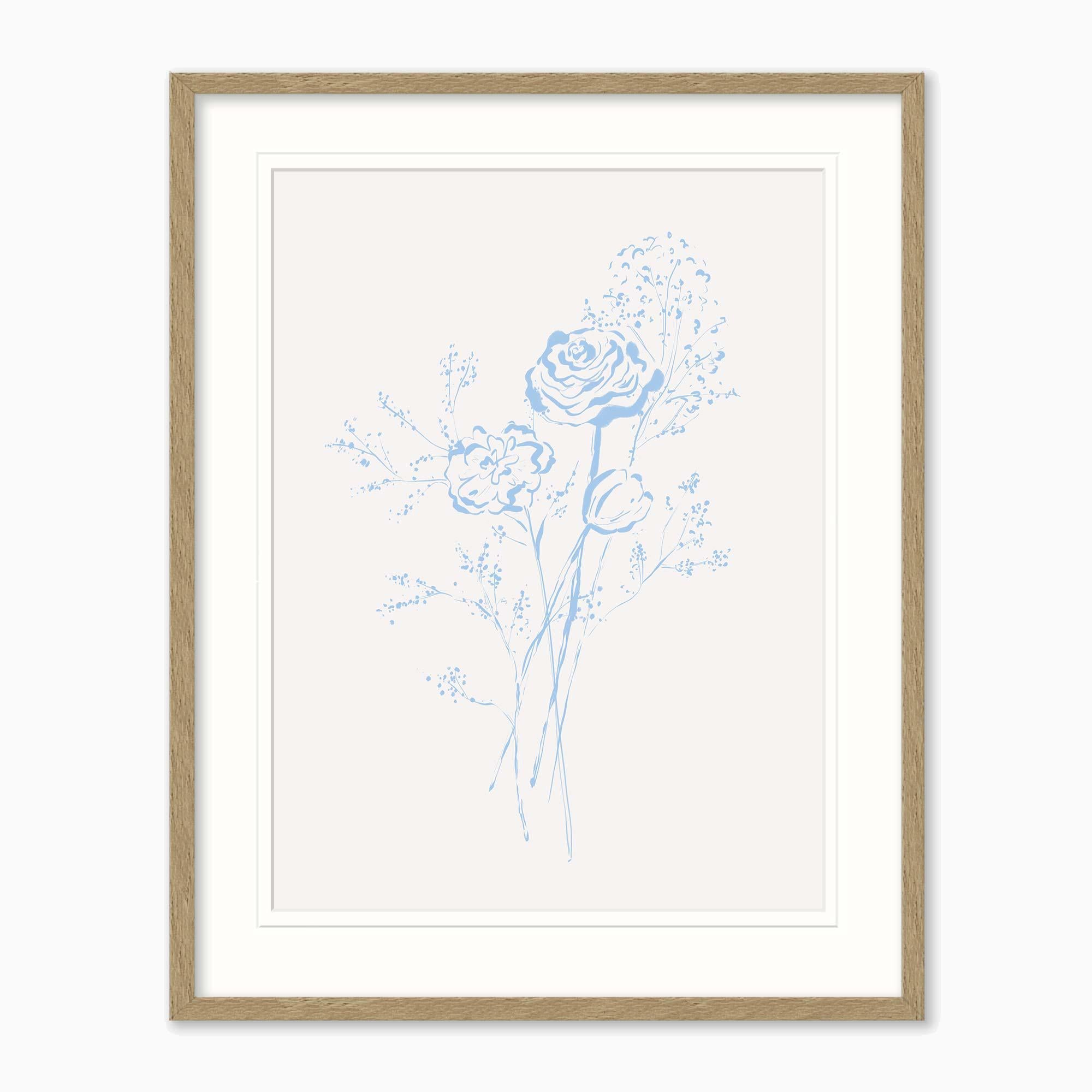 Framed Print-WF1206F - Soft Blue Blossom Framed Print-Whistlefish