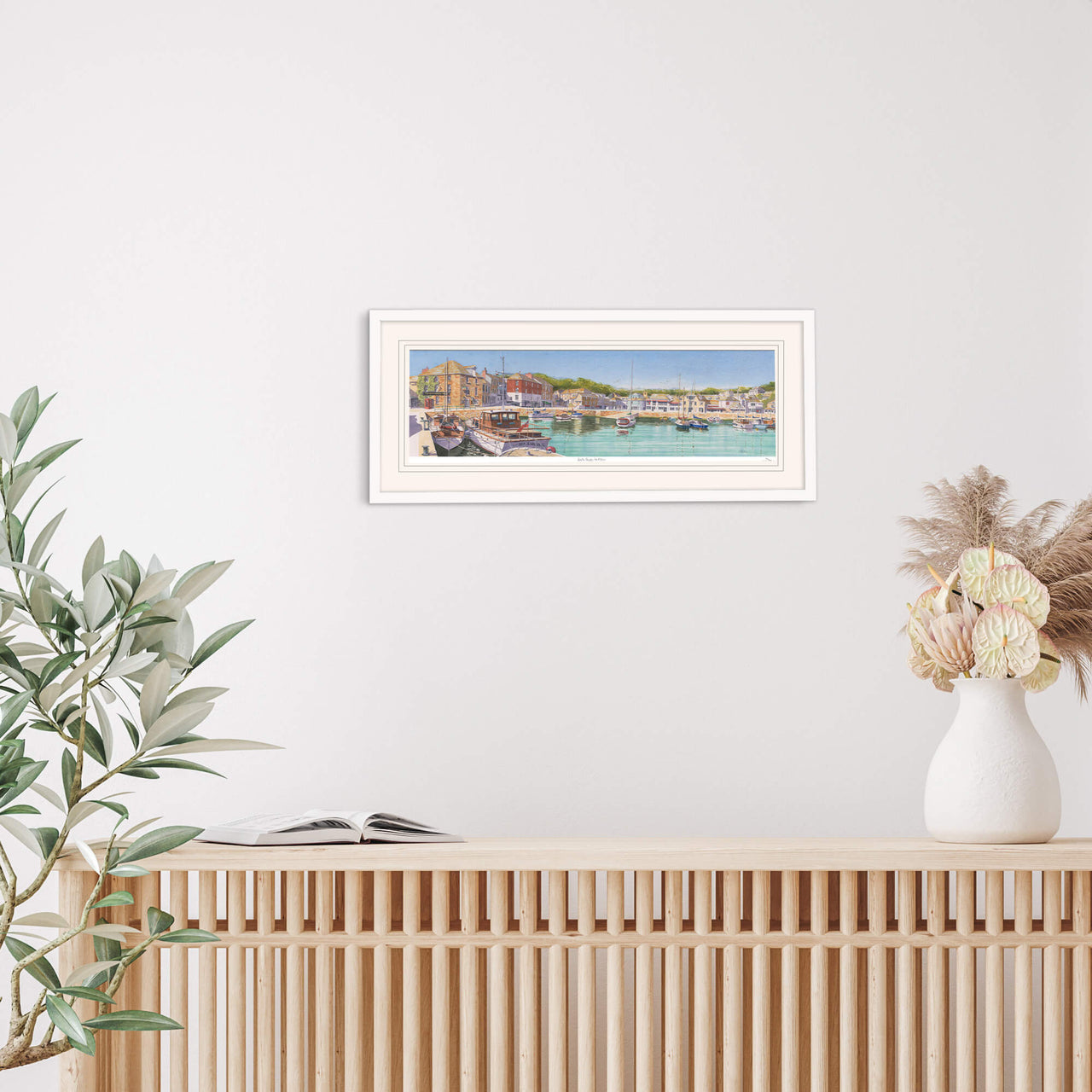 Print-JW262P - South Quay, Padstow Art Print-Whistlefish