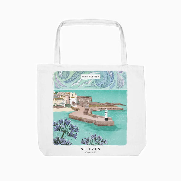 Tote Bag-WTB50 - St Ives Brights Cornish Lino Tote Bag-Whistlefish