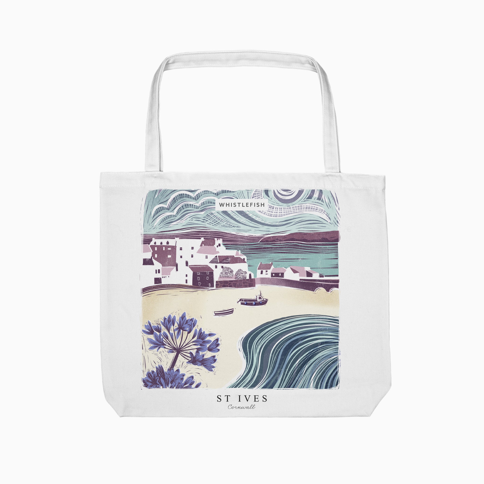 Tote Bag-WTB56 - St Ives Cornish Lino Tote Bag-Whistlefish