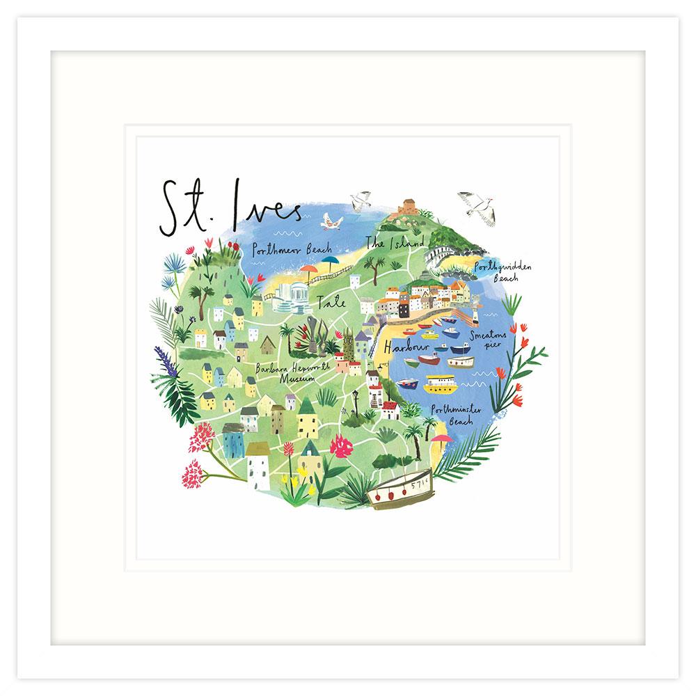 RC05F St Ives Map Framed Print
