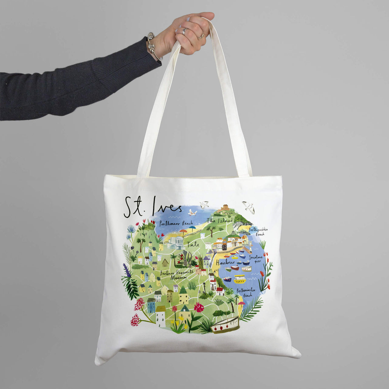 Tote Bag - CR03TB - St Ives Map Tote Bag - 