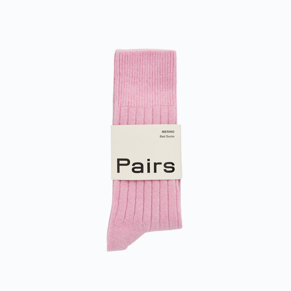 Socks-BEDWOLCANDL25 - Sugar Pink Merino Bed Socks-Pairs Socks