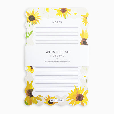 Sunflower Bloom Scalloped Notepad - Whistlefish