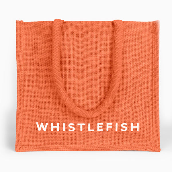 Large Jute Bag-JB225 - Tangerine Large Jute Bag-Whistlefish