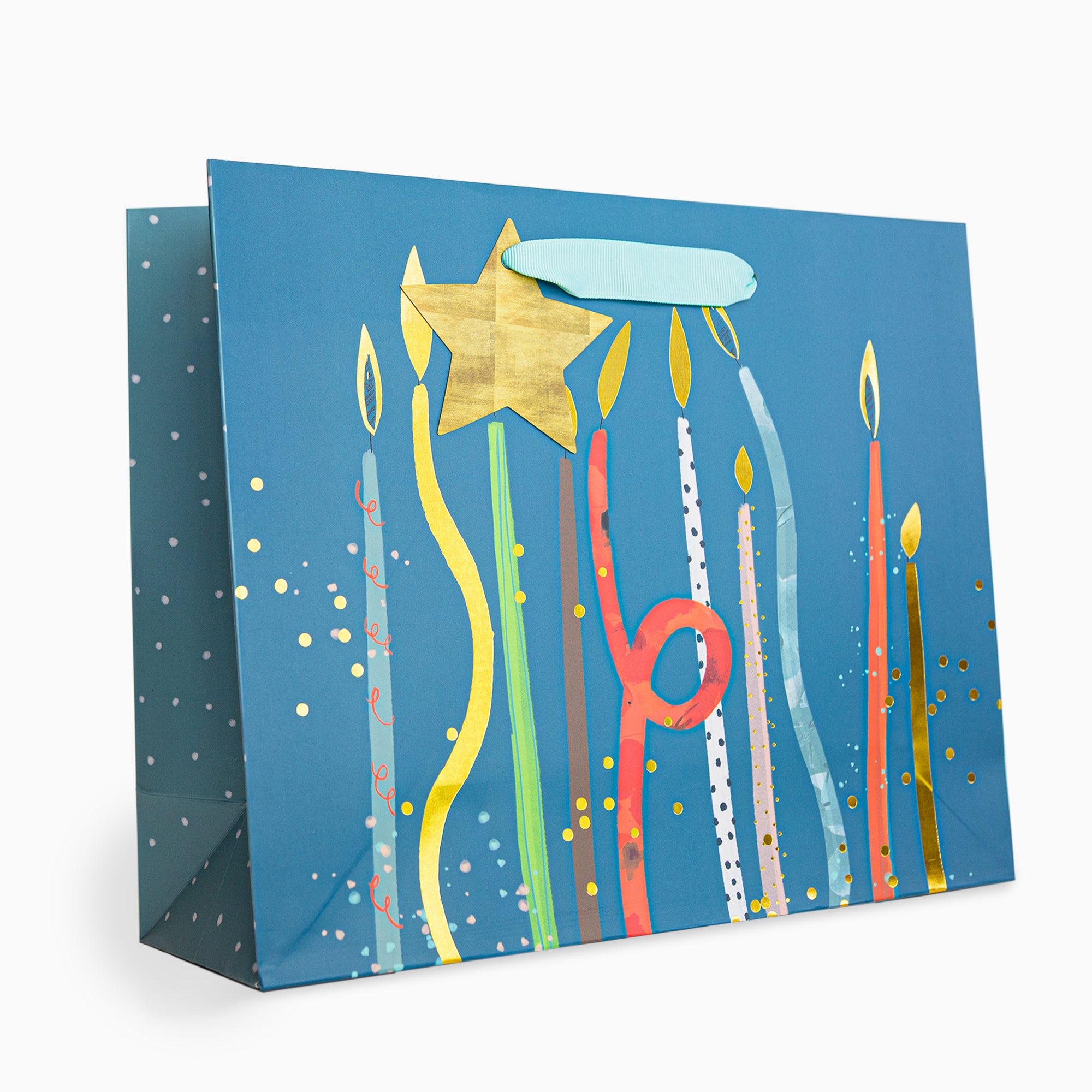 Gift Bag-WGB19MB - Teal Candles Medium Gift Bag-Whistlefish