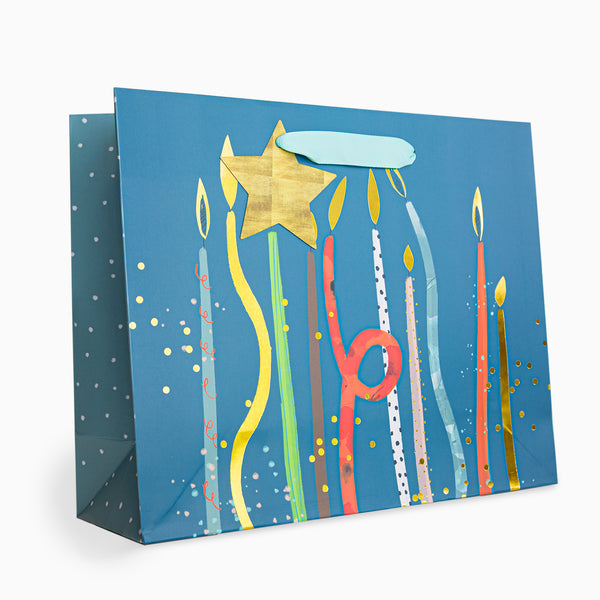 Gift Bag-WGB19MB - Teal Candles Medium Gift Bag-Whistlefish