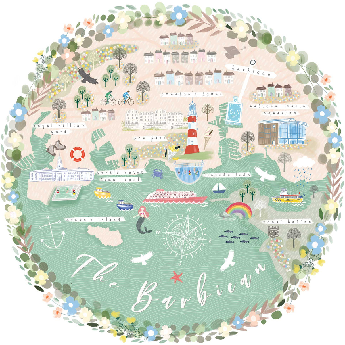 The Barbican Map Medium Art Print - Whistlefish