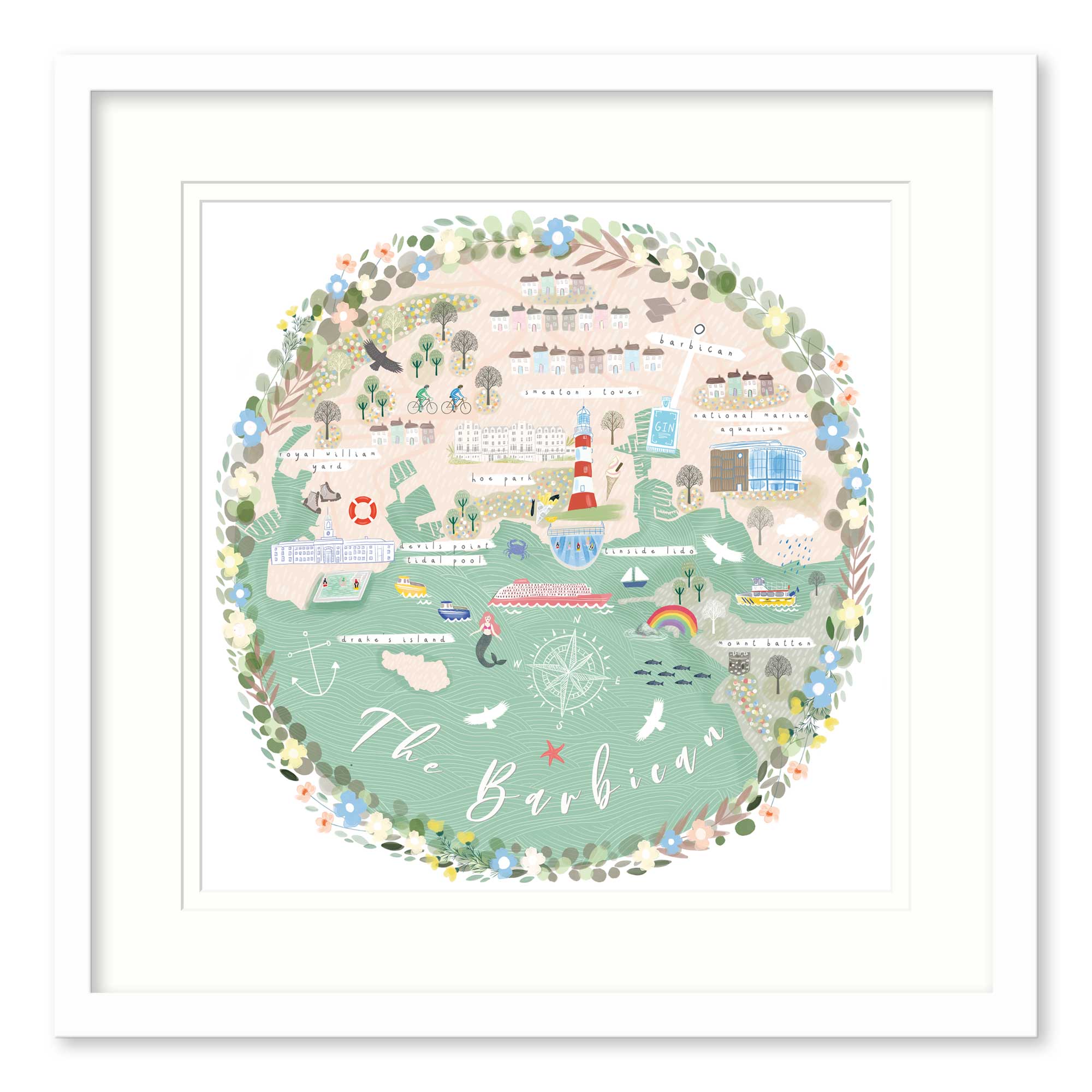 Framed Print-WF823F - The Barbican Map Medium-Whistlefish