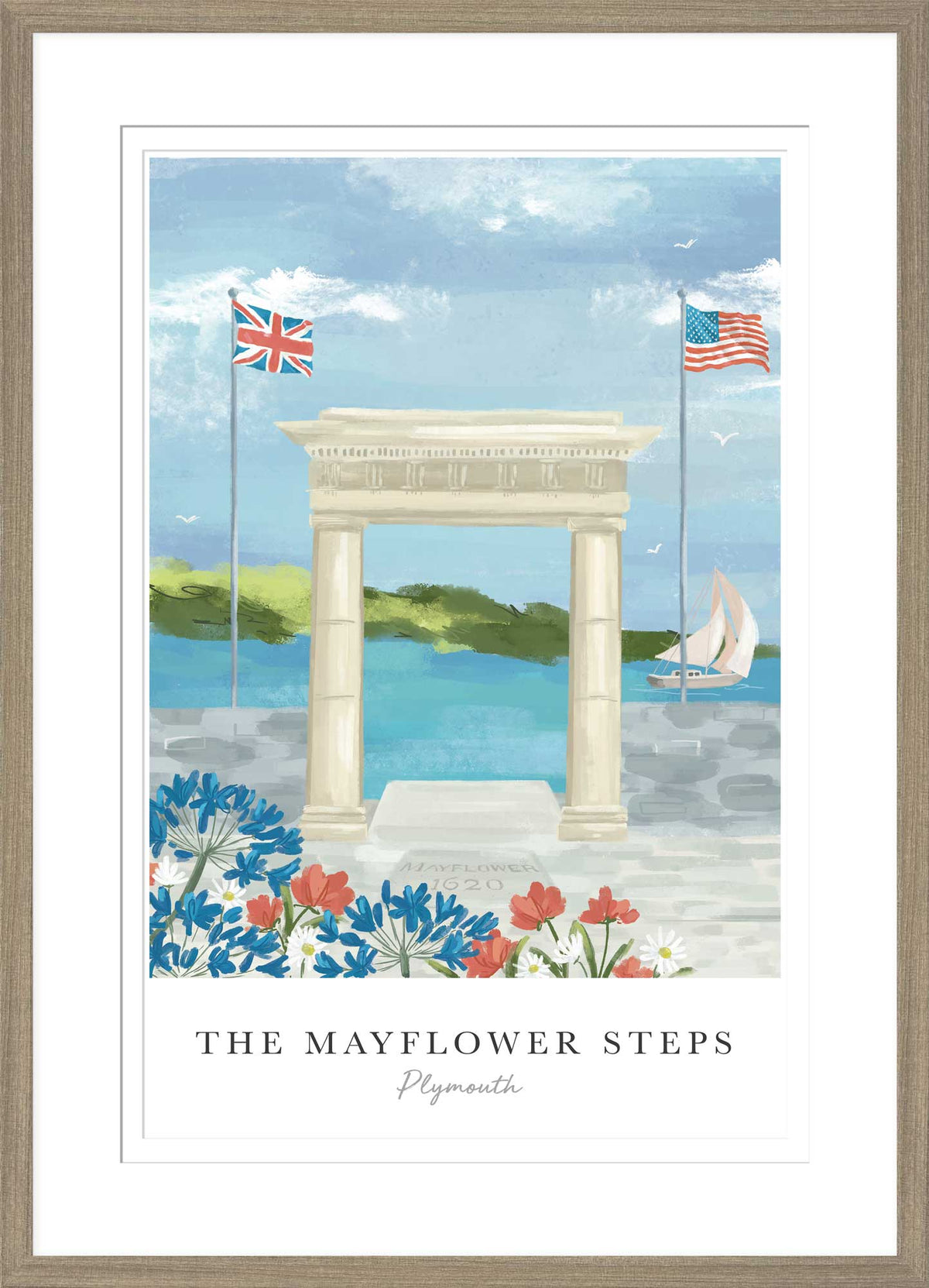 WF980F Mayflower Steps Large Framed Print