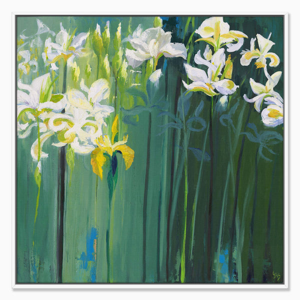 Canvas-ICC126F - The Yellow Iris Large Framed Canvas-Iris Clelford