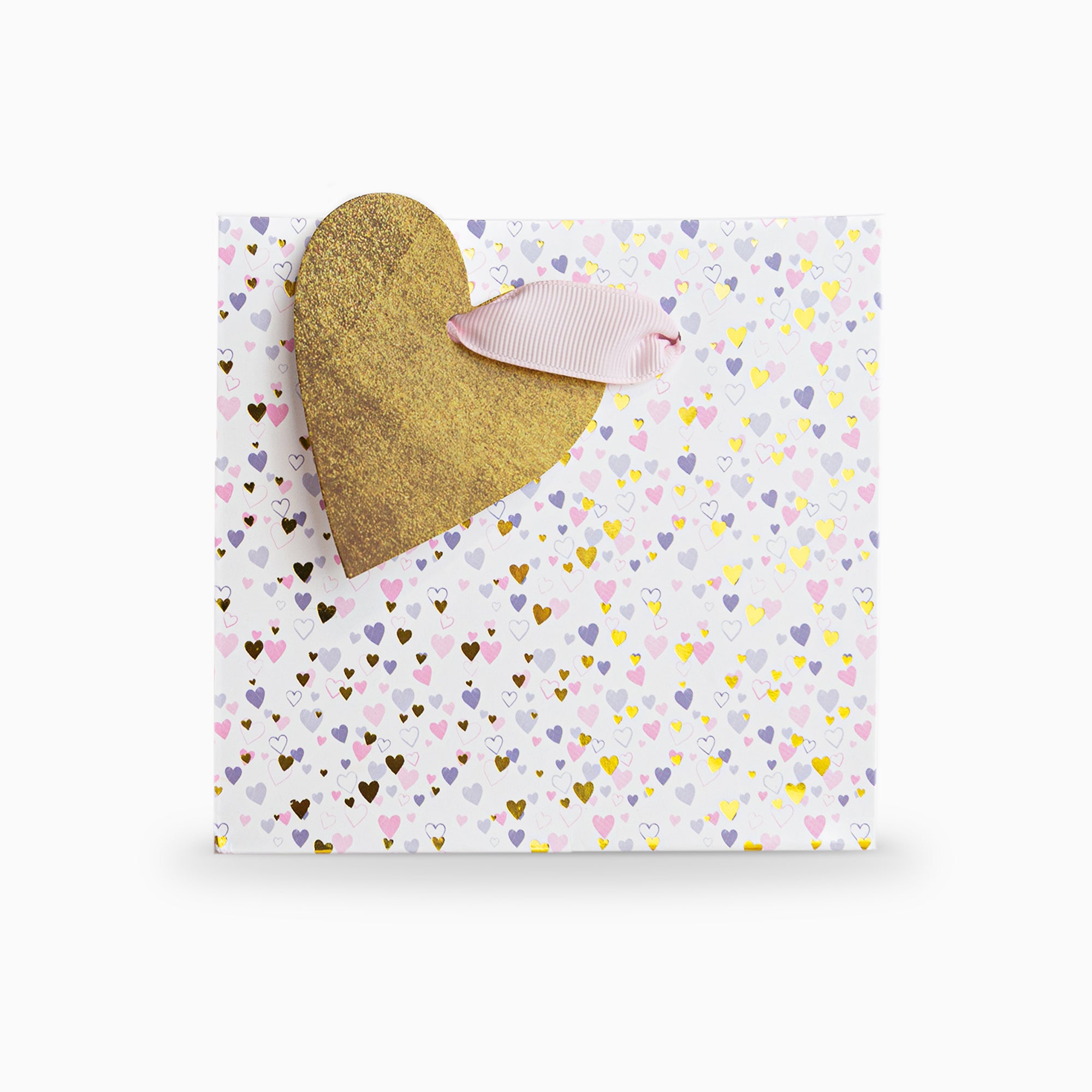 Gift Bag-WGB04SB - Tiny Hearts Pink Small Gift Bag-Whistlefish