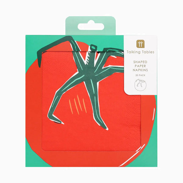 Paper Napkins-TOMATO - Tomato Shaped Napkins 20 Pack-Talking Tables