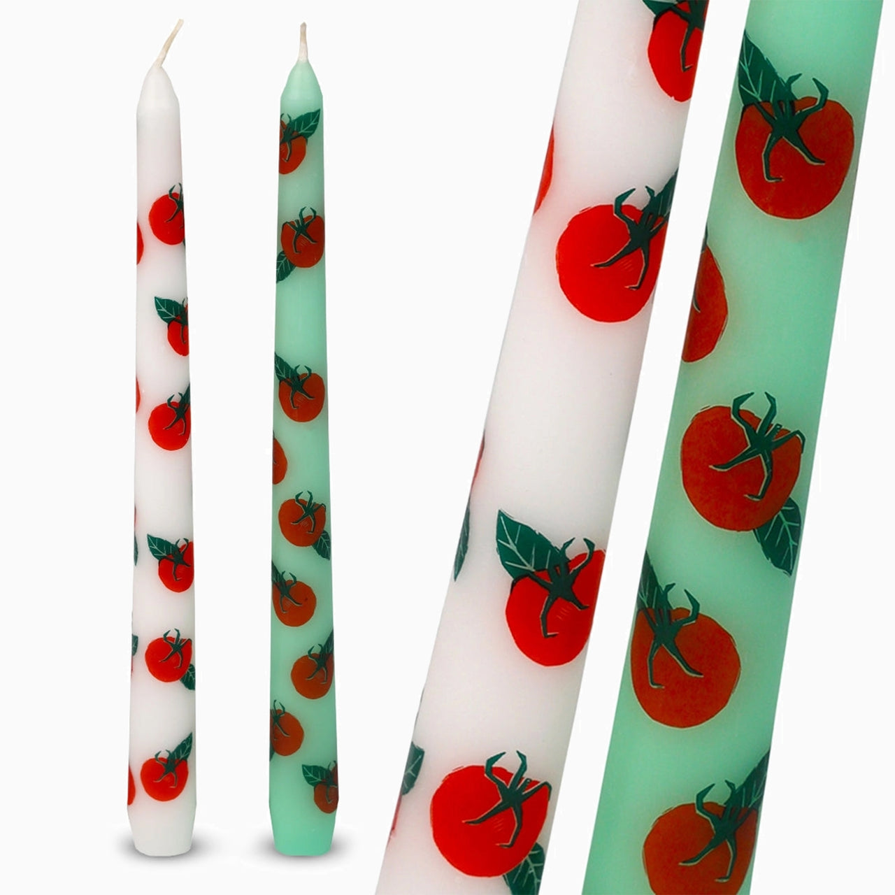 Candle Set-CNDL-TOM - Tomato Taper Dinner Candles 2 Pack-Talking Tables