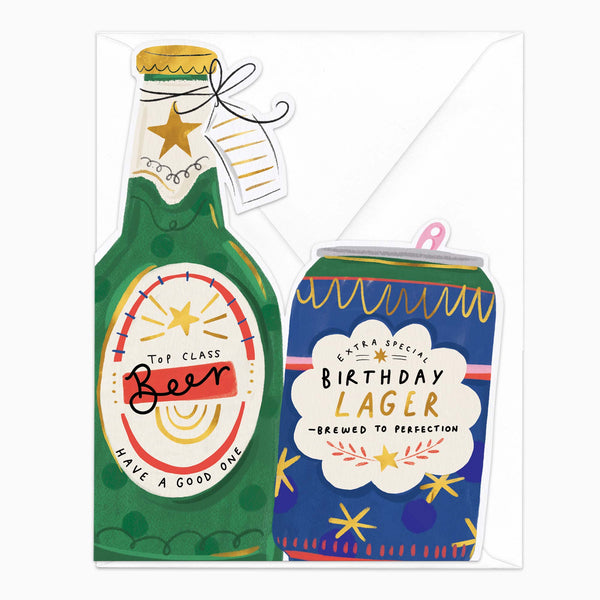 Greeting Card-H228 - Top Class Beer Birthday Card-Whistlefish