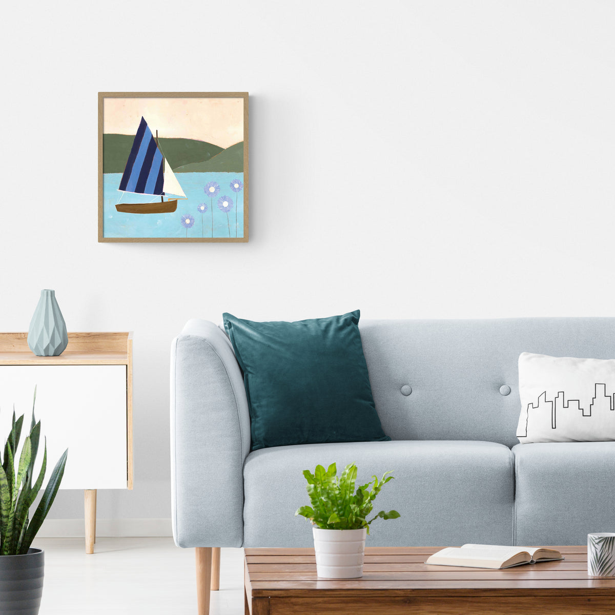 Sailing by the Daisies Framed Print - Whistlefish