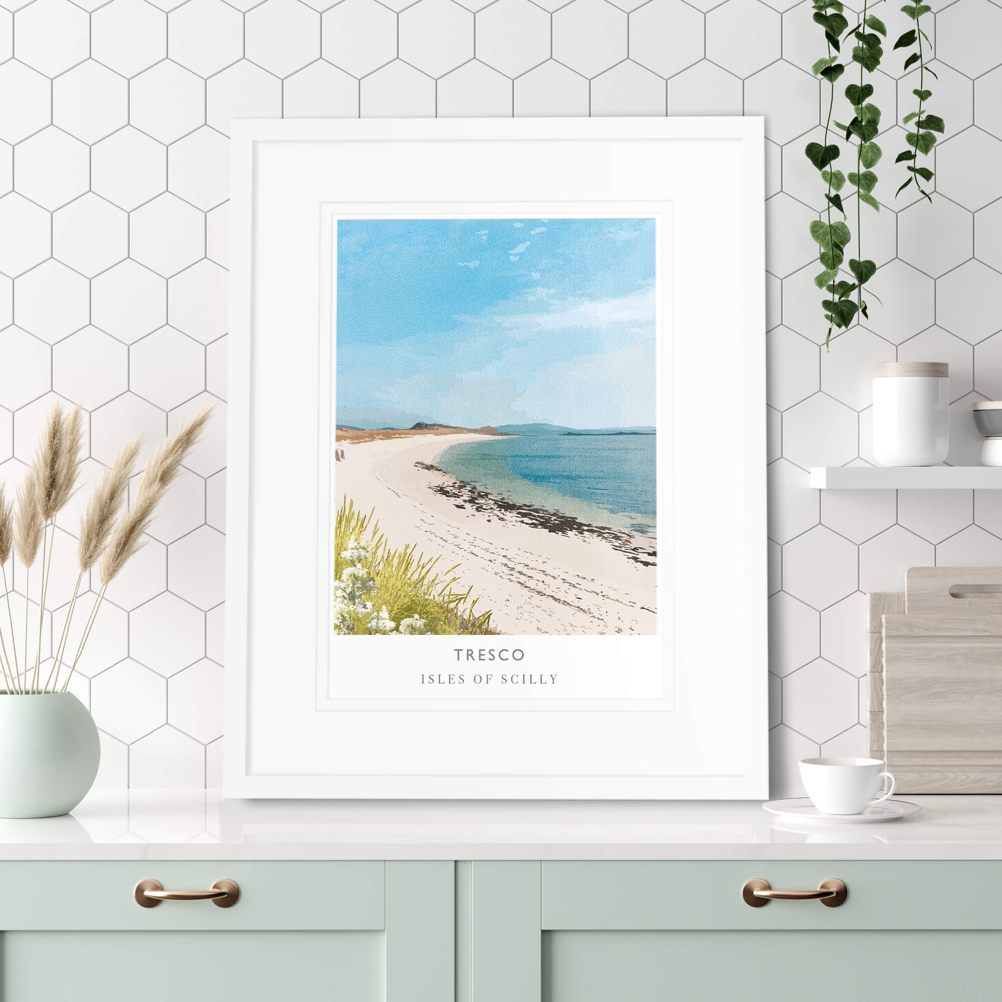 Print-WF592P - Tresco Isles of Scilly Art Print-Whistlefish
