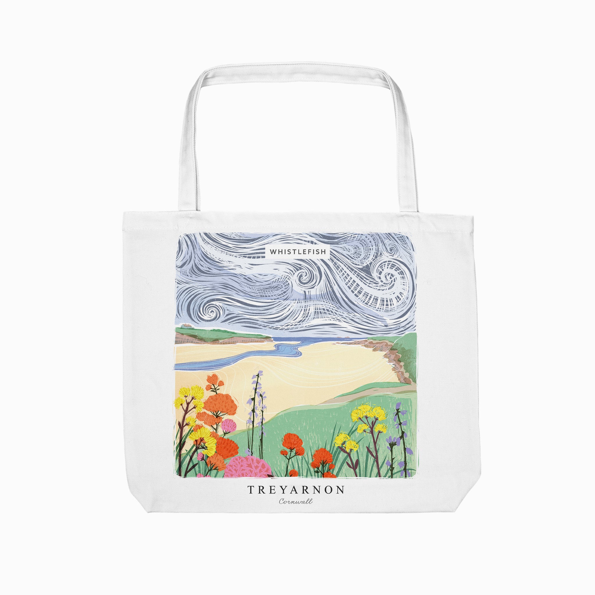 Tote Bag-WTB54 - Treyarnon Cornish Lino Tote Bag-Whistlefish