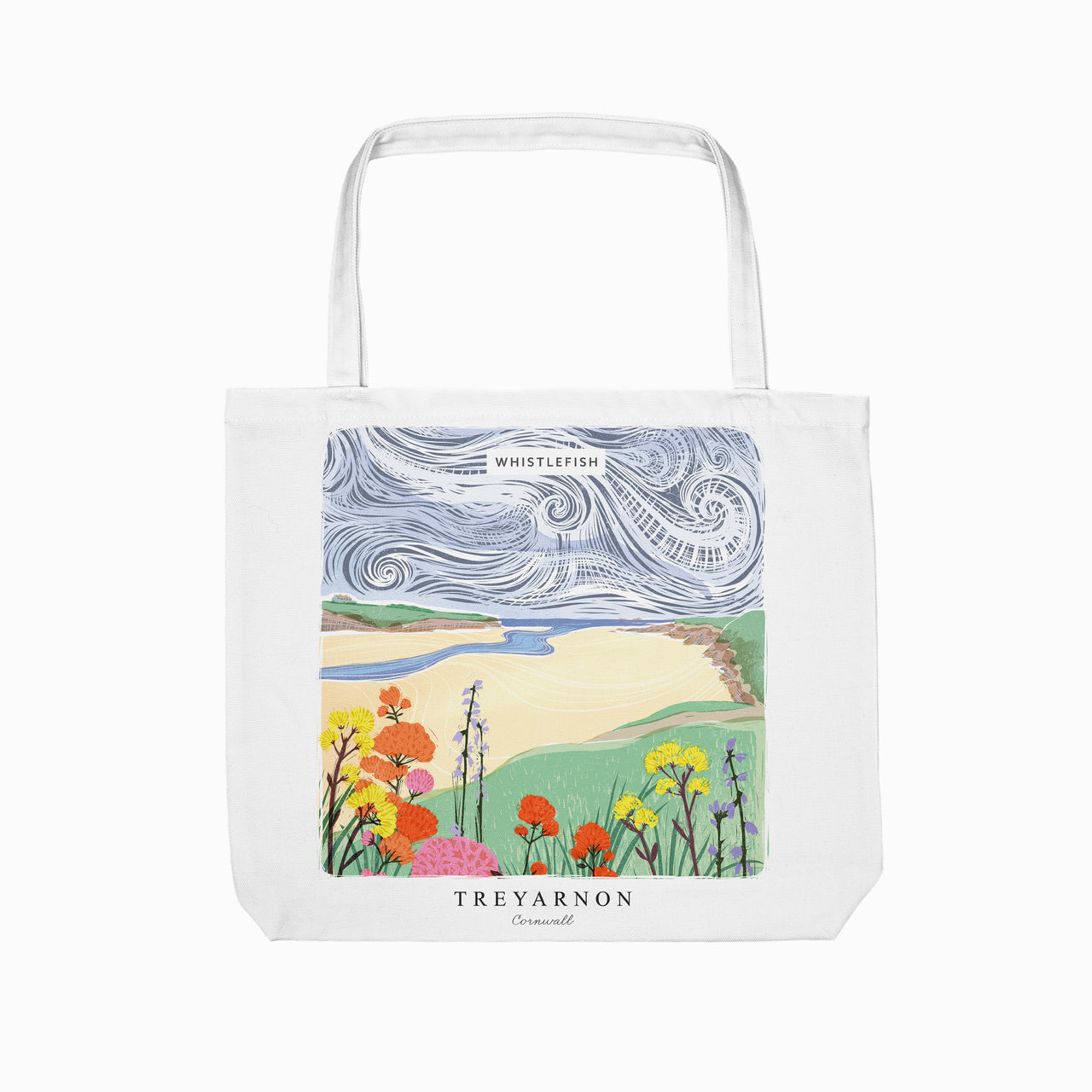 Tote Bag-WTB54 - Treyarnon Cornish Lino Tote Bag-Whistlefish