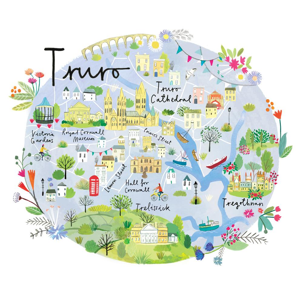 RC08P Truro Map Art Print