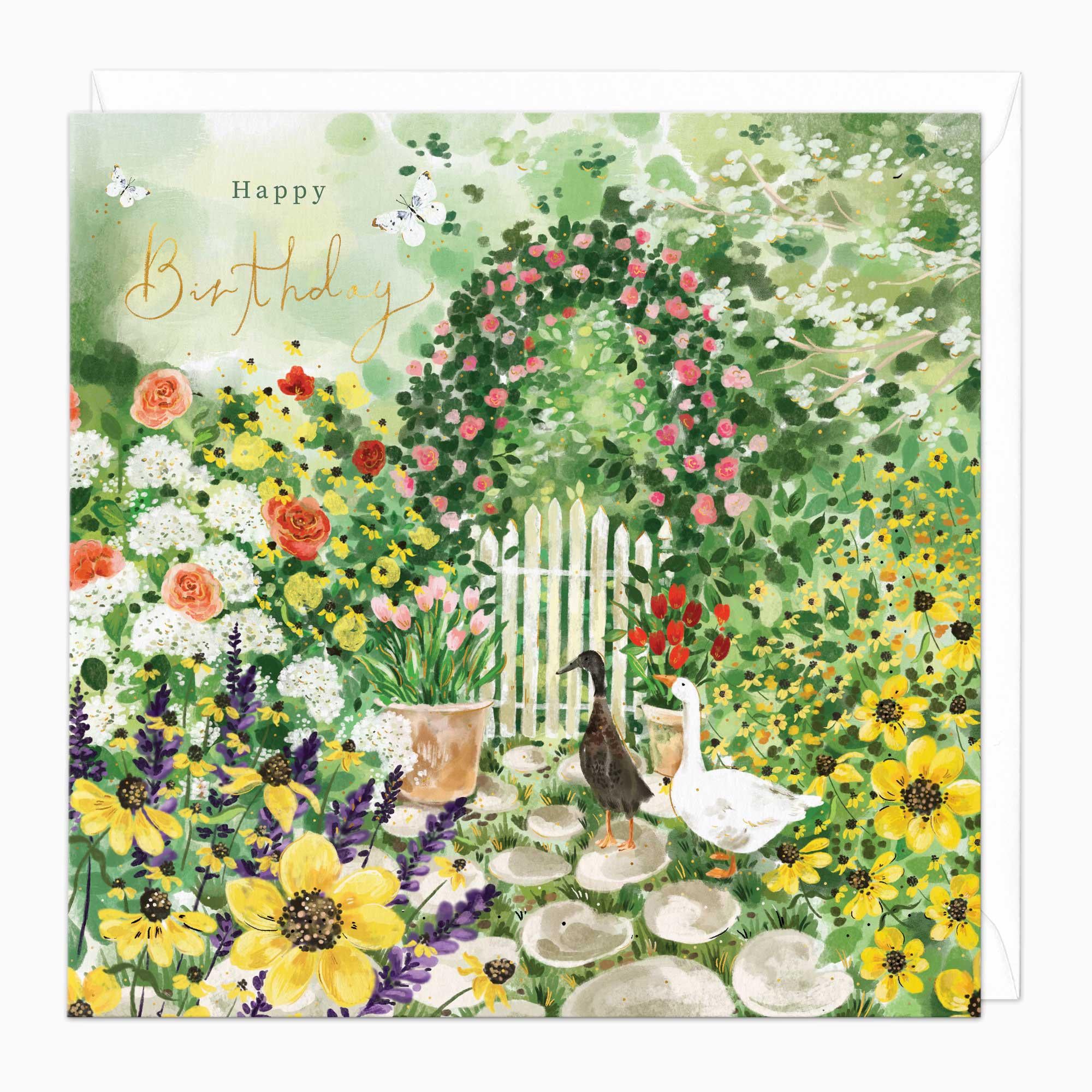 Greeting Card-G317 - Under The Flower Arch Birthday Card-Whistlefish