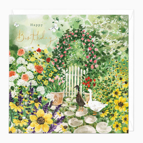 Greeting Card-G317 - Under The Flower Arch Birthday Card-Whistlefish