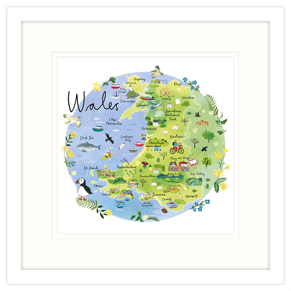 RC25F Wales Map Framed Print