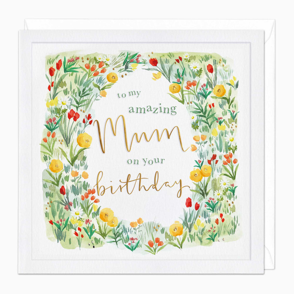 Greeting Card-G392 - Watercolour Garden Birthday Card-Whistlefish