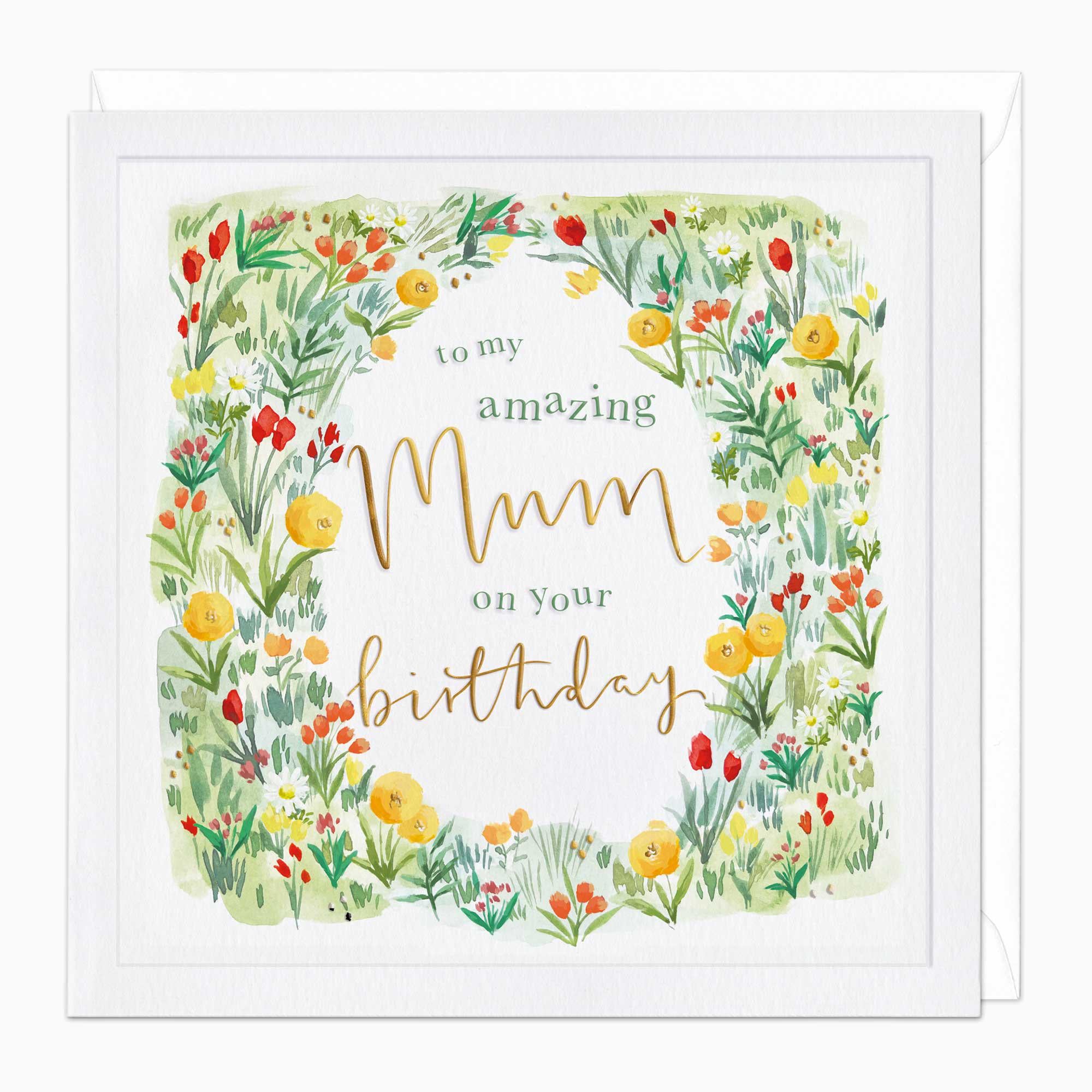 Greeting Card-G392 - Watercolour Garden Birthday Card-Whistlefish