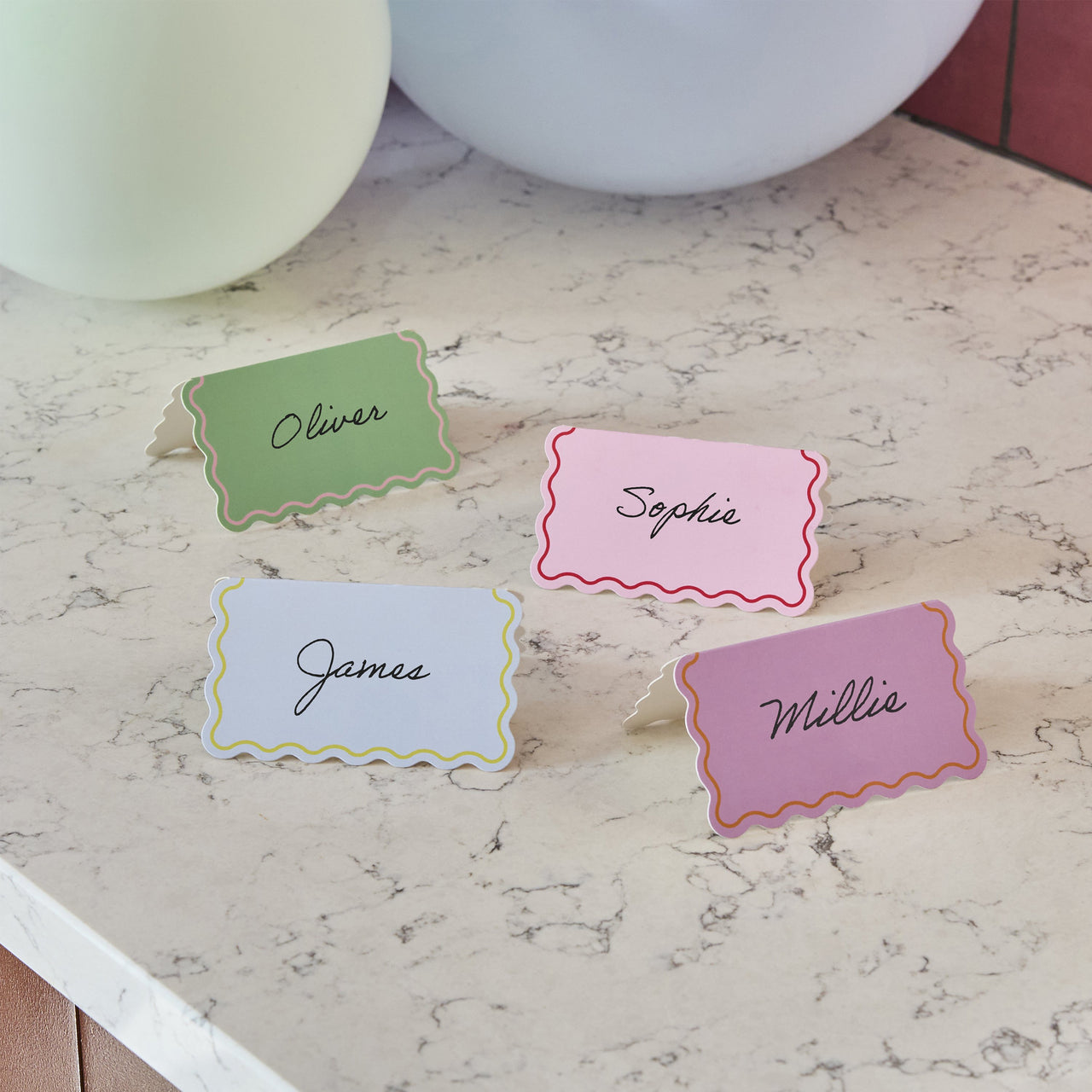 Place Cards-HBBB210 - Wavey Edge Place Cards-Hootyballoo