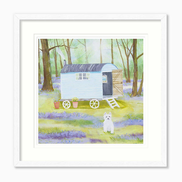 Framed Print-HC362MF - Westie in the Woods Square Framed Print-Hannah Cole