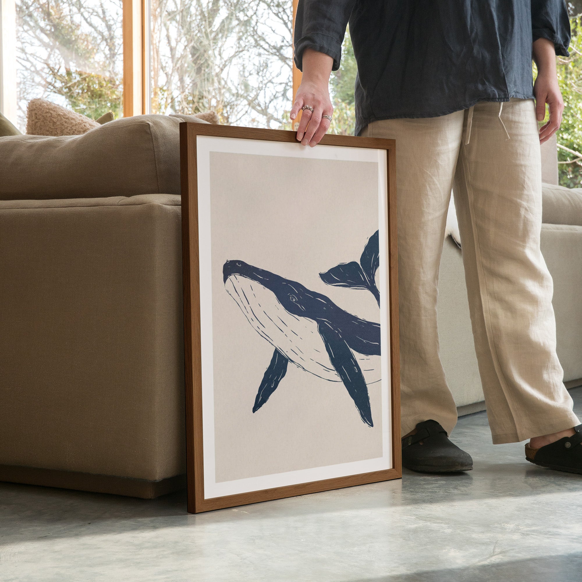 Framed Print-WF1199F - Whale Large Framed Print-Whistlefish