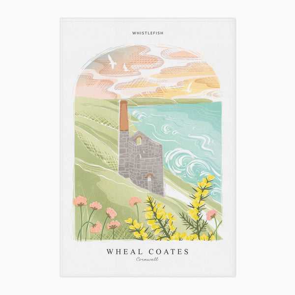 Tea Towel-WTT270 - Wheal Coates Arched Lino Tea Towel-Whistlefish