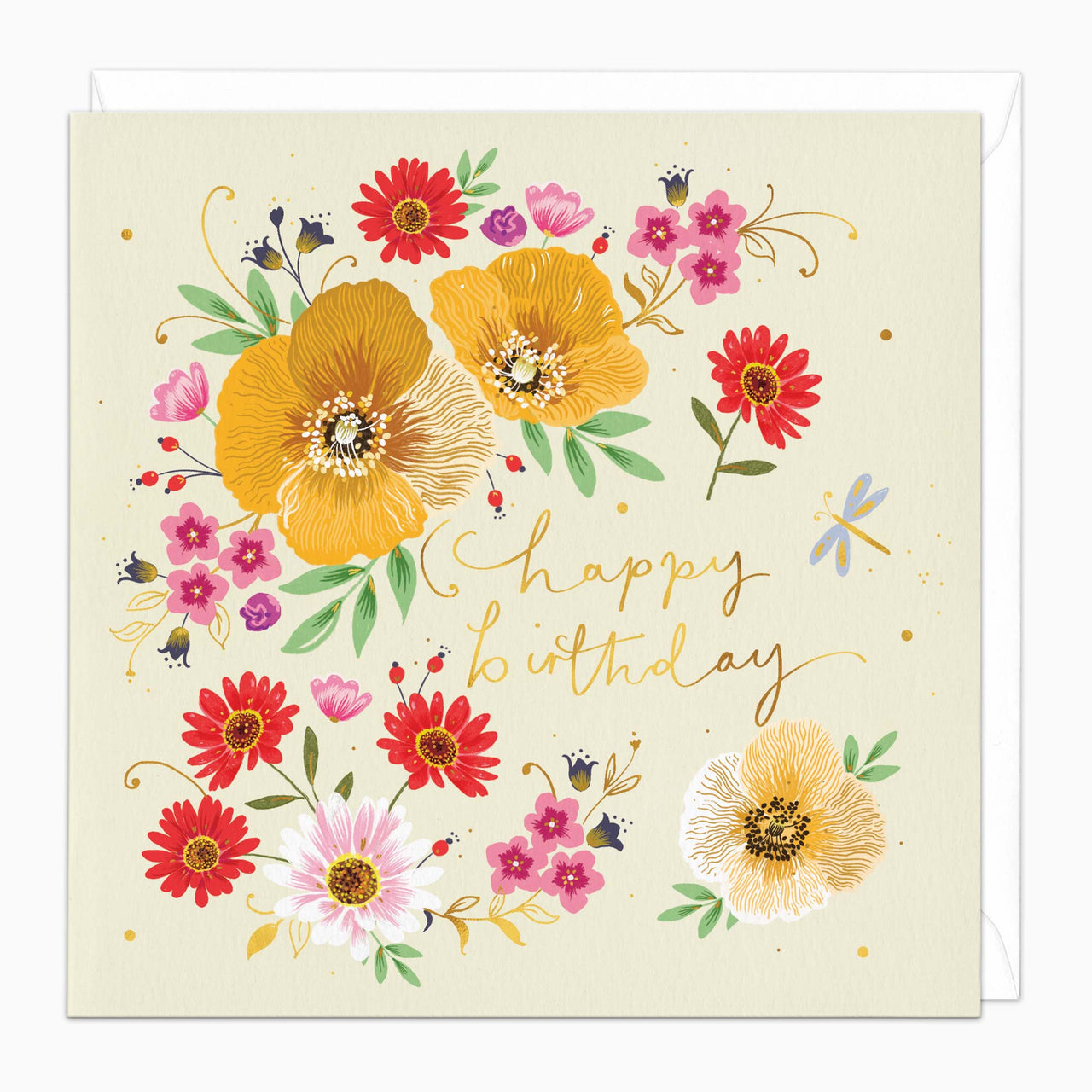Greeting Card-G608 - Whimsy Floral Birthday Card-Whistlefish