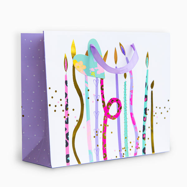 Gift Bag-WGB18MB - White Candles Medium Gift Bag-Whistlefish