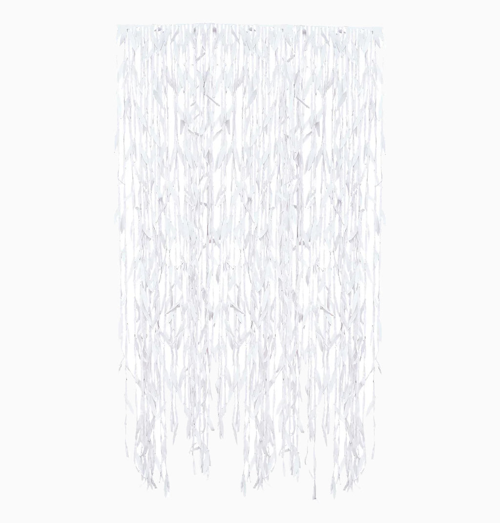 Decoration-BRA-336 - White Leaf Ribbon Backdrop-Ginger Ray