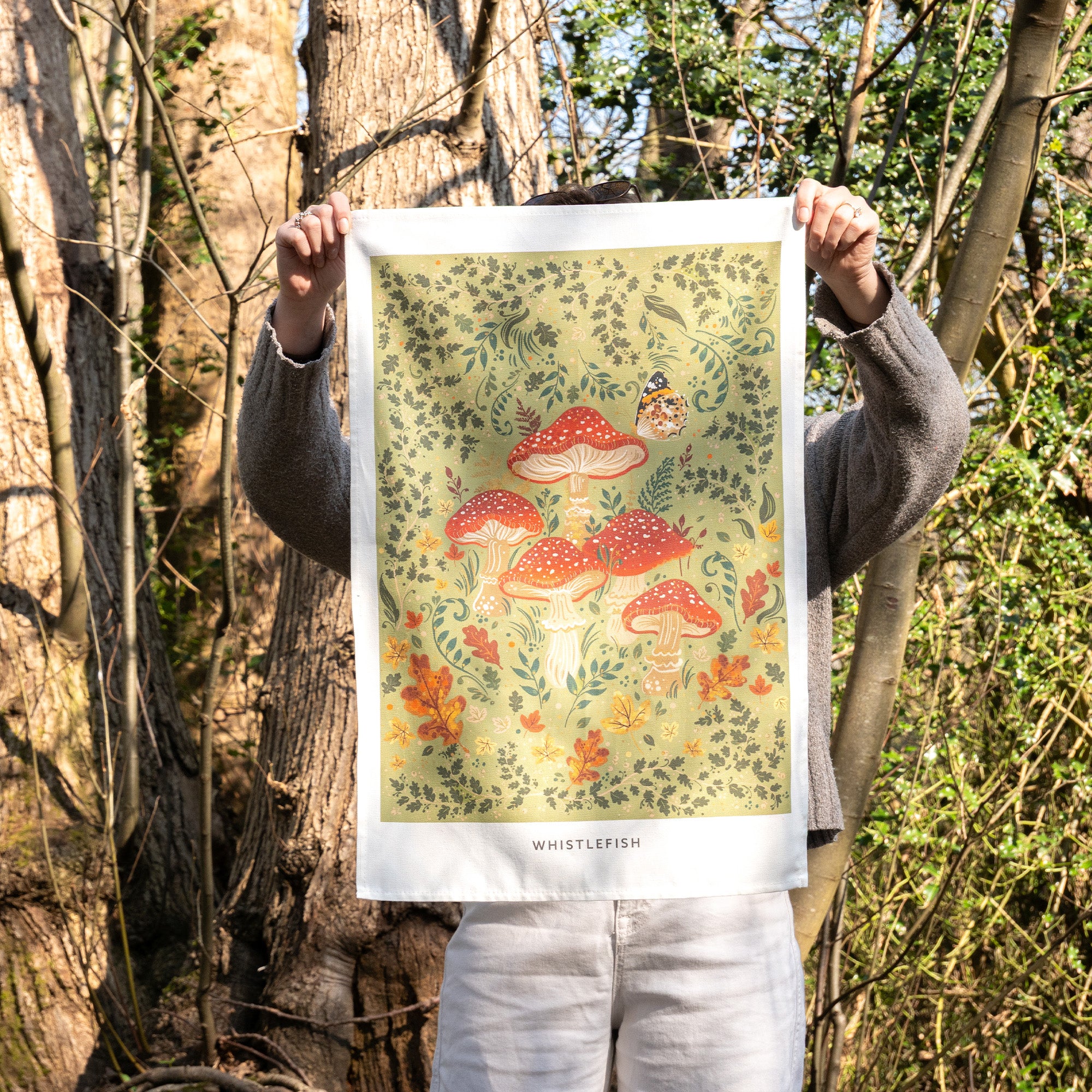 Tea Towel-WTT306 - Wild Mushrooms Tea Towel-Whistlefish