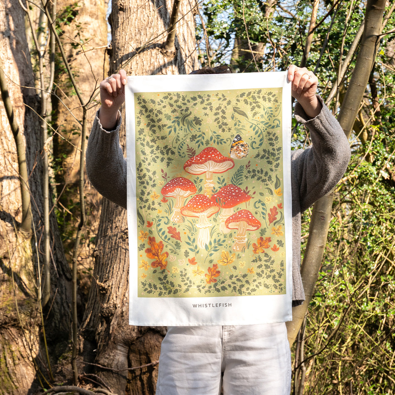 Tea Towel-WTT306 - Wild Mushrooms Tea Towel-Whistlefish