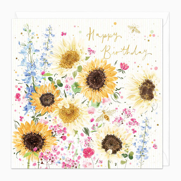 Greeting Card-F236 - Wild Sunflowers Birthday Card-Whistlefish