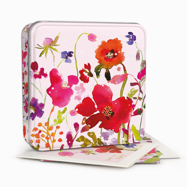 Notelet Tin-MWT74 - Wildflower Whispers Filled Notelet Tin-Whistlefish