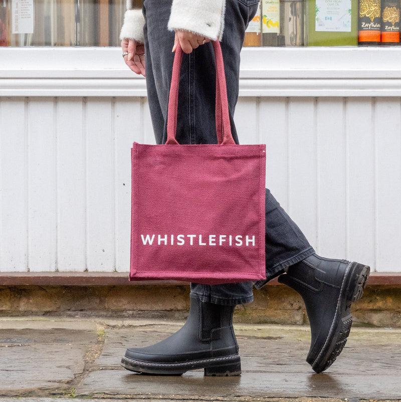 Small Jute Bag-JB220 - Wine Small Jute Bag-Whistlefish